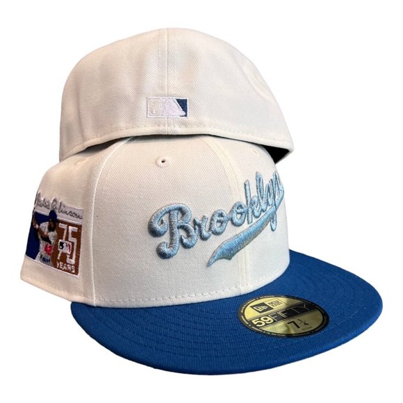 New Era Los Angeles Brooklyn Dodgers 59FIFTY Fitted Hat 75 Years Jackie - Picture 2 of 6